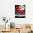 thumbnail image 2 of Nawypu  3 Pieces Black and Red Canvas Wall Art Full Moon Red Flower Tree Painting Nature Landscape Artwork Picture Print on Canvas For Bedroom Living Room Ready to Hang, 2 of 4