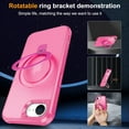 thumbnail image 4 of Dteck for iPhone 16e Case with Screen Protector, Magnetic for iPhone 16E Phone Case Compatible with MagSafe, Military Grade Drop Tested Translucent Hard Back Protective Cover with Ring Stand,Rose, 4 of 8