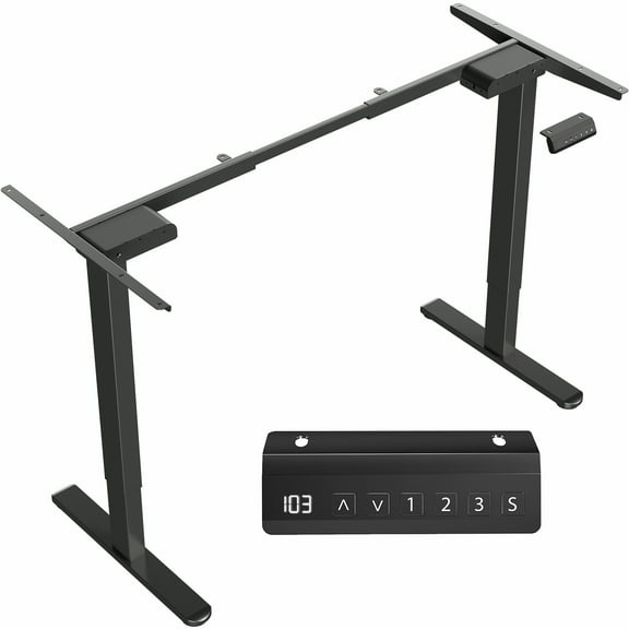 VIVO Black Electric Stand Up Dual Motor Desk Frame, Height Adjustable Legs