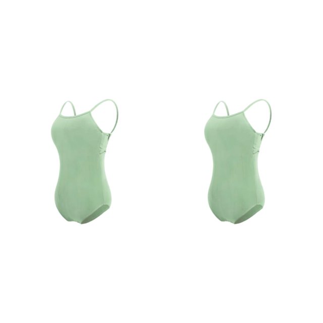 Guardurnaity Traje de baile Leotardo de ballet Traje de baile Mano de obra Elástico Transpirable Exquisito Atractivo Entrepierna cerrada Verde Verde SG 2piezas