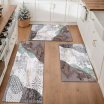 Farmhouse Kitchen Rugs Set 3 Piece, Boho Kitchen Mats for Floor, Non-Slip Kitchen Rug Waterproof Mats for Kitchen, Runner Rugs for Hallway Laundry Holiday Sink Decor