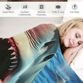thumbnail image 3 of JRXY  Shark Blanket,Shark Gifts for Shark Lovers Blanket,Shark Blanket for Kids Boys Girls,Ocean Sharks Sea Animals Throw Blanket Soft Cozy Warm Throw Blanket for Sofa Couch Bed White, 3 of 6