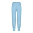 thumbnail image 4 of FAIWAD Womens Striped Sweatpants Causal Drawstring High Waist Baggy Straight Leg Joggers Pants with Pockets, 4 of 5