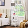 thumbnail image 4 of LELELINKY 6-Tier Tall Wooden Bookshelf with Storage, Industrial Modern Bookcase for Small Spaces, Living Room, White, 4 of 7