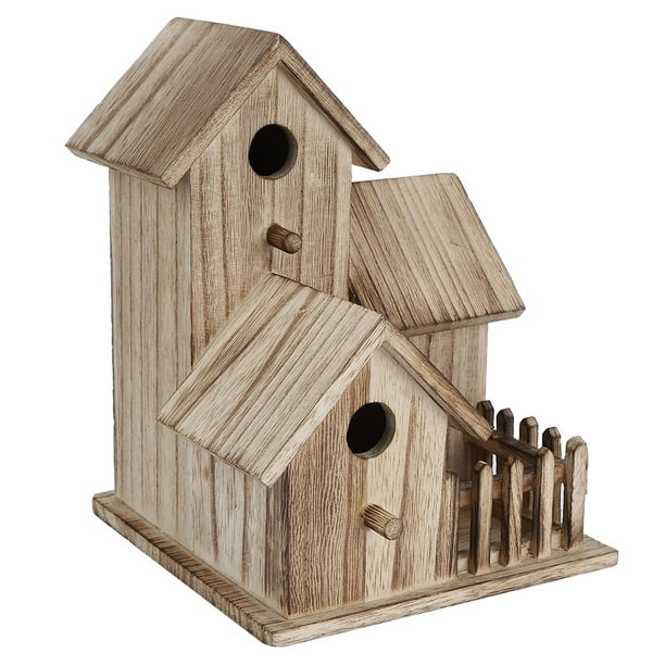 Nichoir décoratif en bois pour maison d'oiseau avec poteau pour hirondelle