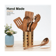 thumbnail image 4 of Wooden Cooking Utensils, Kitchen Utensils Set with Holder Teak Wood Spoons and Wooden for Cooking, 4 of 6
