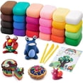 thumbnail image 1 of Air Dry Clay, 24 Colors Modeling Clay Kit with 3 Sculpting Tools, Magic Foam Clay for Kids and Adults, DIY Molding Clay Gift for Boys and Girls, 1 of 5