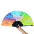 thumbnail image 3 of Homerr Folding Fan Dance Fan Folding Stylish Handheld Floral Leopard Starry Print Dance for Parties Festivals Performance, 3 of 7