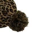 thumbnail image 6 of Women's Knit Hat Winter Leopard Warm Hat Print Fashion Pompom Ball Hat Warm Knit Beanie, Brown, 6 of 8
