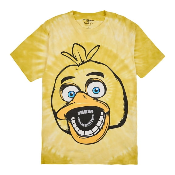 Five Nights At Freddy's Chica Men's Yellow Spiral Tie-Dye Crew Neck Short Sleeve T-shirt Medium