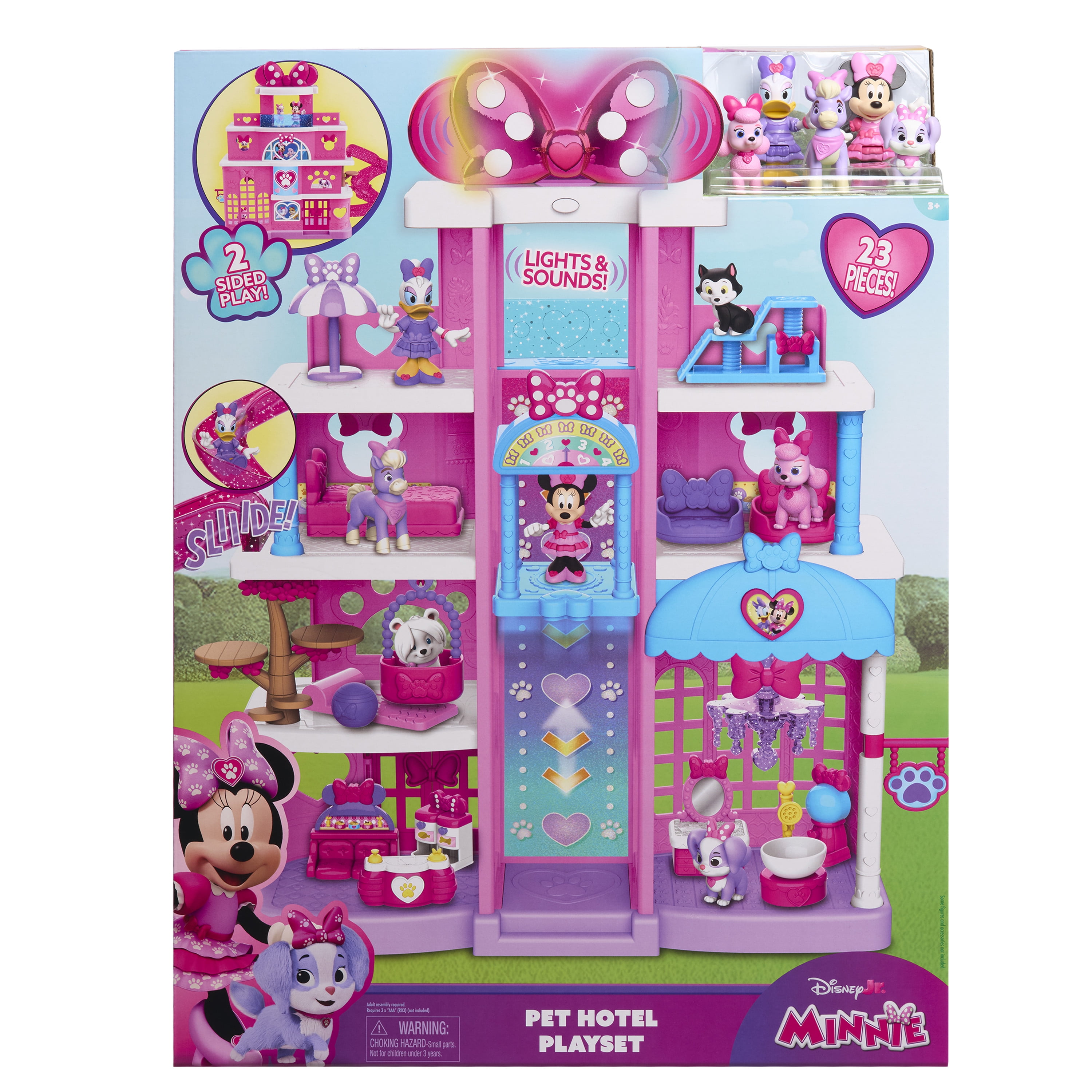 Disney Junior Minnie Mouse Pet Hotel Playset, 21 Inch Playset, Girls Toy for Ages 3 up