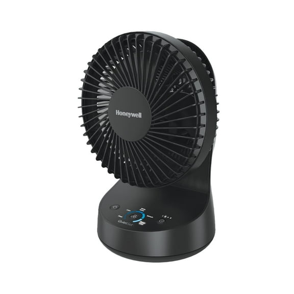 Honeywell QuietSet 9 Inch Oscillating Table Fan with 5 Speeds in Black for Small Rooms with Quiet Operation, HTF337B