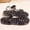 Black, variant on Girls Jelly Sandals Breathable Open Toe Hollow Out Rome Beach Shoes Soft Sole Casual Summer Clogs Kid 2-10Y