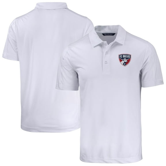 Men's-Cutter & Buck  White FC Dallas Big & Tall Prospect Eco Textured Stretch Recycled Polo