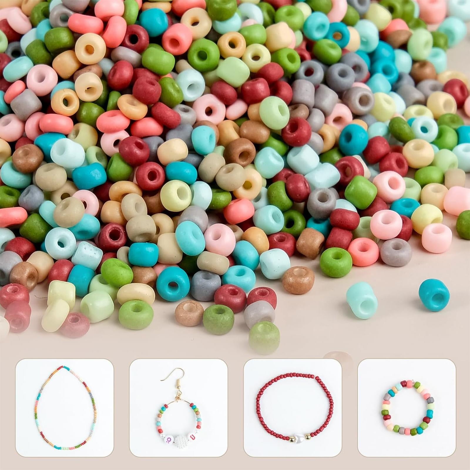 kjfeif 3mm Colored Bracelet Beads, Suitable for Children and Adults to Wear On Occasions Such As Christmas, Holidays, Birthdays, Parties, Etc, Christmas Stocking Stuffers Gift for Kids
