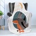 thumbnail image 4 of I Love You Soft Flannel Fleece Blanket, Bear and Fox in Love Counting Stars at Night Animal Birthday Print, Cozy Plush for Indoor and Outdoor Use, 50" x 70", Orange Slate Blue Grey, by Ambesonne, 4 of 5