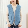 thumbnail image 4 of HUAXUN-Girls Winter Vest Jacket Toddler Puffer Vest Boys Girls Vest Puffy Sleeveless Jacket Coat Loose Fit Padded Sleeveless Coat with Pockets for Kids 5-14 Years(Blue,5-6Years), 4 of 5