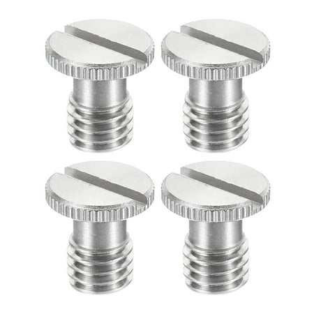 

Uxcell 3/8 -16 Thread 16mm Length Camera Quick Release Screw Tripod Screws Flat Slot Screws Silver 4 Pack
