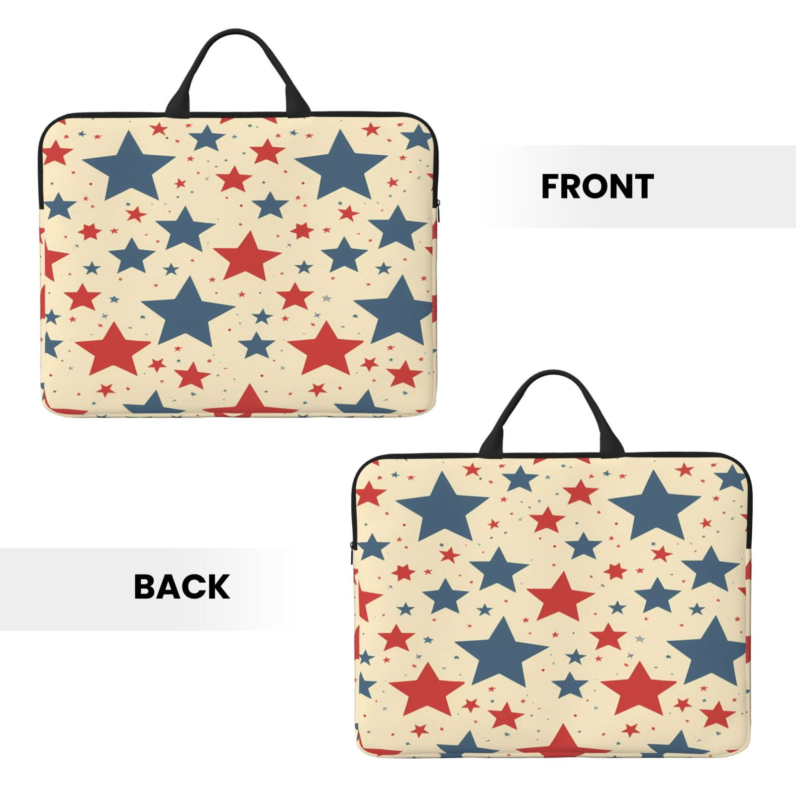 Laptop Sleeve Bag For Women Men 14inch Waterproof Durable Protective Computer Carrying Cover Handle Laptop Case Bag Independence Day Theme Elements Star (1)