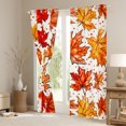 thumbnail image 3 of Manfei Orange Maple Leaf Curtains for Living Room, Fall Autumn Blackout Curtains Set of 2 (42x84), Plant Botanical Curtains and Drapes (42x84), Living Room Curtains Room Decor, 3 of 6