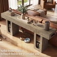thumbnail image 3 of OMCHOM Console Table 78.4 Inch Farmhouse Wood Entryway Sofa Table, Built-in USB Charging Station, Narrow Behind Couch Style with Storage Shelves for Hallway Foyer Living Room Decor(Beige), 3 of 9