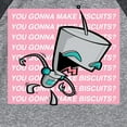 thumbnail image 3 of Invader ZIM - ZIM Happily Sticking His Tongue Out - You Gonna Make Biscuits - Toddler And Youth Raglan Graphic T-Shirt, 3 of 4