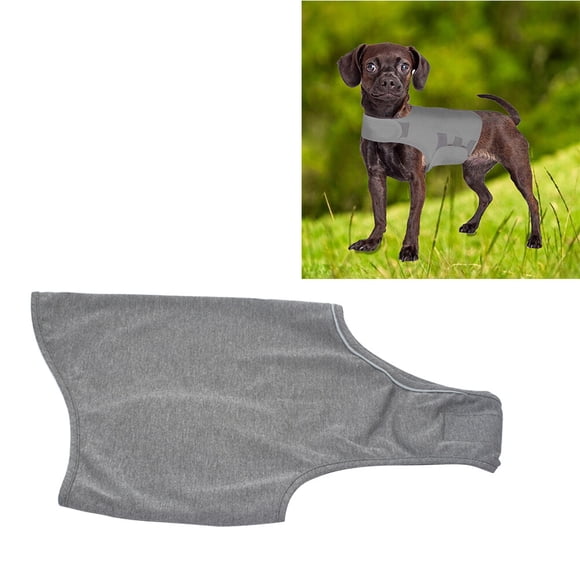 SKISUNO 1Pcs Veste pour Animaux en Gris Double Face pour Soulagement de l'Anxiété et Apaisement Émotionnel