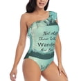thumbnail image 3 of Haiem Not All Those Who Wander Are Lost1 Women's One Piece Swimsuits Tummy Control One Shoulder Bathing Suits Ruffle Swimwear-X-Large, 3 of 8