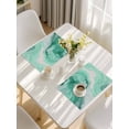 thumbnail image 5 of Green Marble Placemats Set of 6, Summer Ocean Wave Green Ombre Placemats for Dining Table, Place Mats for Kitchen Tabletop, Waterproof Wipeable Dining Table Mats Set, 5 of 9