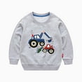 thumbnail image 2 of Cethrio Kids Boys Sweatshirts, Long Sleeve Printed Cotton Pullover Tops Gray Size 5-6 T, 2 of 3