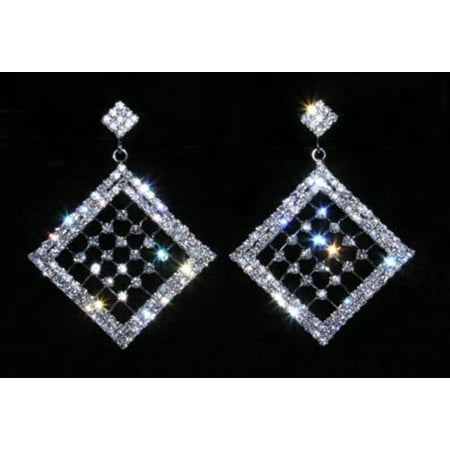 #15151 - Drop Diamond Hoop Cage Filled Earring