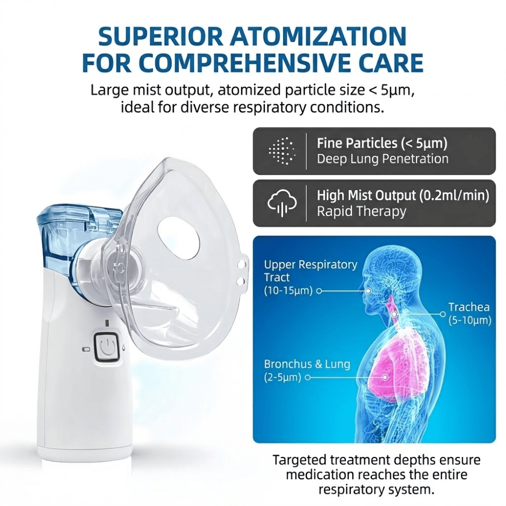 AJZIOJIRO Portable Personal Humidifier Handheld Steam Inhaler USB-C Rechargeable Ultrasonic Mist for Office Travel
