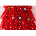thumbnail image 5 of ATAIKU Toddler Girls Christmas Tree Dress Kids Girls Xmas Glitter Star Pompom Embroidery Tulle Tiered Holiday Dresses with Headband, 5 of 6