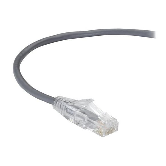 Slim-Net CAT6 250-MHz 28-AWG Stranded Ethernet Patch Cable with Unshielded&#44; PVC & Snagless Boot&#44; Gray - 1 ft.
