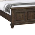 thumbnail image 4 of Flo Queen Bed, Panel Headboard, Dentil Molded Details, Brown Acacia Wood, 4 of 4