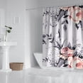 thumbnail image 2 of Waterproof Pink White Peony Flower Blossom Shower Curtain 72x72 Inch Boho Style Polyester Unique Shower Curtain for Bathroom Hotel Home Decor with 12 Plastic Hooks, 2 of 5