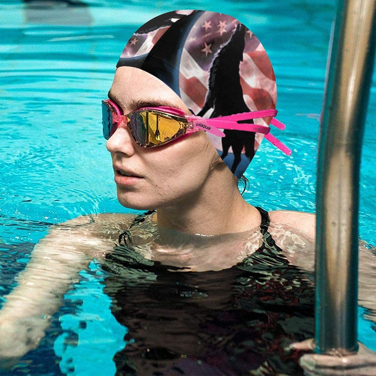 Summer Men Women Silicone Long Hair Waterproof Pool Swim Hat Swimming Cap 