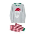 thumbnail image 3 of Christmas Family Matching Pajamas Set, Long Sleeve Crew Neck Tops with Striped Pants, 3 of 10
