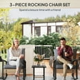 thumbnail image 5 of 3 Pieces Bistro Set, Patio Wicker Furniture Set with Button Tufted Cushions, Rattan Rocking Chairs, Coffee Table, Gray, 5 of 11
