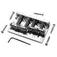 thumbnail image 1 of 4 String Hardtail Bass Guitar Bridge Compatible With Fender Precision Jazz Bass Style Bass, Chrome, 1 of 5