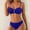 Blue, variant on Strapless Bandeau Bikini Two Piece Swimsuit with Geometric Accent High Waist Bottom Red S