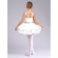 thumbnail image 4 of Ocealan Robe Tutu Jazz Danse Latine pour Filles Enfants Paillettes Fête d'Anniversaire Costume de Performance Argent 4, 4 of 7
