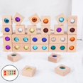 thumbnail image 1 of Juguete de madera Salvador Bloques de construcción coloridos 5 piezas Macaron Gems Bloques de apilamiento de arco iris, 1 of 10