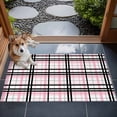 thumbnail image 4 of 2x3 Door Mat Rug, Pink Black Plaid Non-Skid Rubber Backing Large Rectangle Rugs - Living Room Bedroom Home Office, Farmhouse Pink Black Checkered Indoor Floor Mat Carpets Washable Rug, 4 of 9