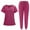 1-hot pink, variant on Scrubs for Women Set, Modern V-Neck Scrub Top & Jogger Scrub Pants with Multi Pockets Professionals Soft Stretch Medical Nursing Uniforms Set (Wine)