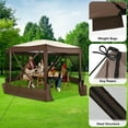 thumbnail image 6 of HOTEEL 15x15ft Outdoor Pop Up Gazebo for Camping, Screen Tent with Mosquito Netting, Waterproof, UV Resistant, Portable Carry Bag, Brown, 6 of 11