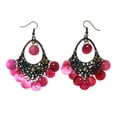 thumbnail image 1 of Colorful  AB Finish Shell Flower Dangle-Earrings #LQE2652, 1 of 2