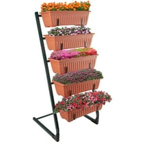 Pure Garden 5 Tier Vertical Planter Raised Garden Beds, Terracotta