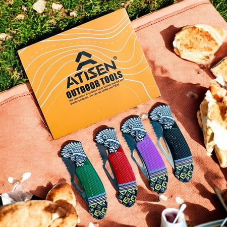 4-Piece Outdoor Folding Pocket Knife Set. Sturdy and durable