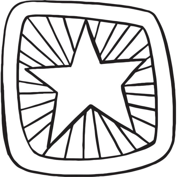 Printtoo Crafting Square Wooden Rubber Stamp Shining Star Pattern Scrap-Booking-4 x 4 Inches